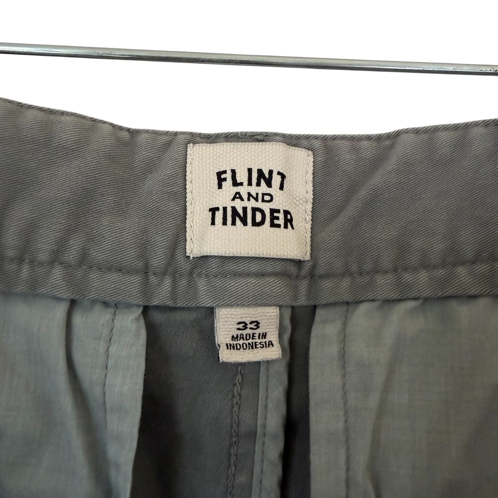 Flint and Tinder Charcoal Gray Chino Shorts Mens‎ Sz 33 Flat Front Huckberry - Picture 2 of 14